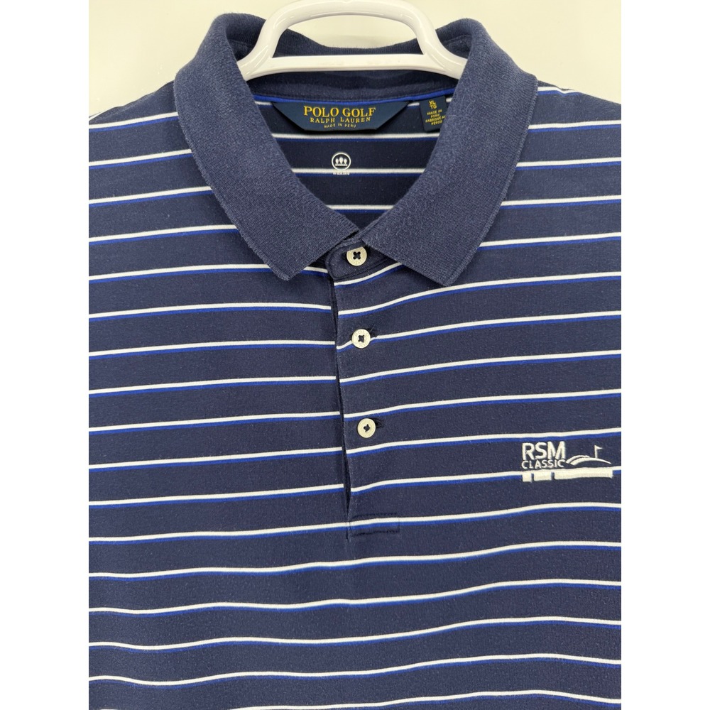 Polo Golf Ralph Lauren Striped Blue‎ Shirt Mens XL RSM Classic Sea island